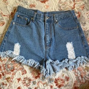 High Rise Denim Shorts